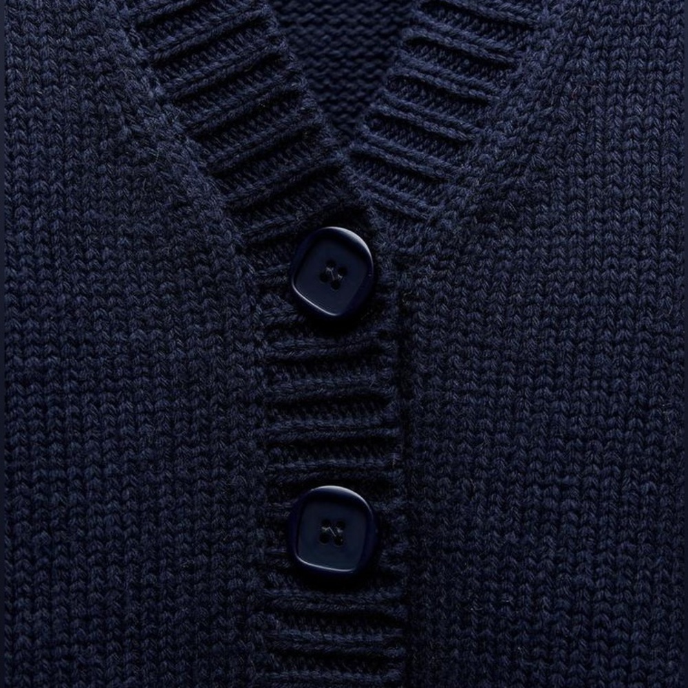 Zara Pleated Sleeve Knit Cardigan - Picture 12 of 15